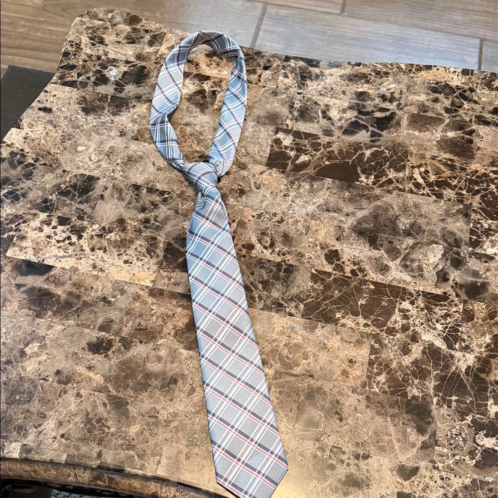 MICHAEL Michael Kors Blue and White Plaid Tie